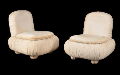 A pair of American 'Hollywood Regency' lounge chairs