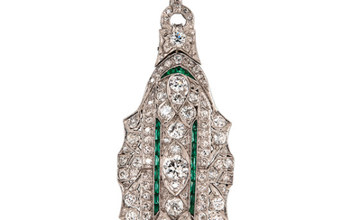 Art Deco Platinum and Diamond Pendant/Brooch
