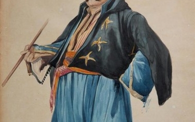 A Balkan Gentleman in Turkish costume, original illustration on paper [probably UK, c. 1890]