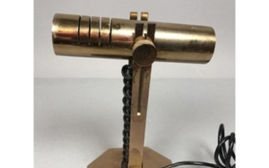 Brass Modernist French Table Lamp. Brass tubular