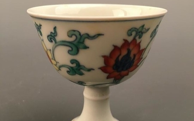 Chinese Doucai 'Lotus' Standing Cup, Chenghua Mark