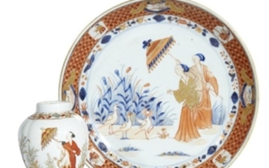 A Chinese export porcelain Imari 'Pronk Dame au Parasol'...