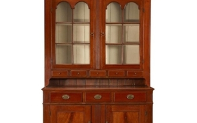 Chippendale walnut step-back cupboard Pennsylvania, late 18th century The...