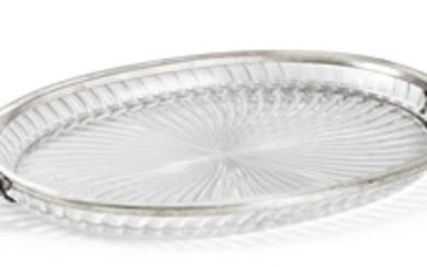 A Fabergé Silver and Cut-Glass Tray, Moscow, after 1896