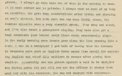 First World War.- Raper (Robert George, Major) War Diary..., duplicated typescript, n.d. [c. 1920].