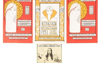 Four concert handbills by Loren Rehbock 1966-67