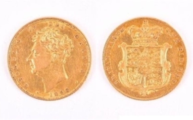GEORGE IV, 1820-30. SOVEREIGN, 1826 Obv: Bare head left. Rev: Crowned garnished shield. VF. (1 coin)