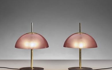 Gino Sarfatti, Pair of rare table lamps, model no. 584/G