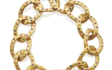 Gold and Multi-Colored Sapphire Necklace, Angela Cummings