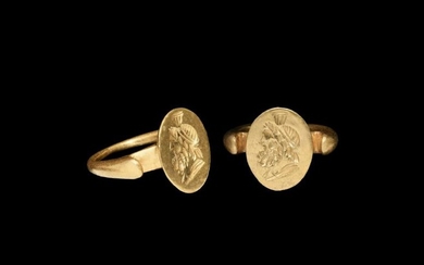 Hellenistic Gold Ring with Zeus Serapis