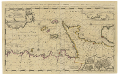 HOOGHE, Romein de (1645-1708). Carte Nouvelle des Costes de Normandie et de Bretagne despuis le Havre De Grace jusques a Morlaix. Amsterdam: Pieter Mortier, [1693, date erased].