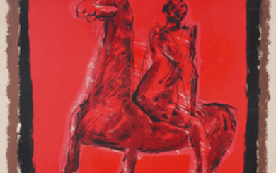 MARINO MARINI, Lithograph of Horse & Rider