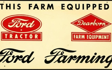 A NICE, CLEAN FORD FARMING TIN SIGN CIRCA 1945