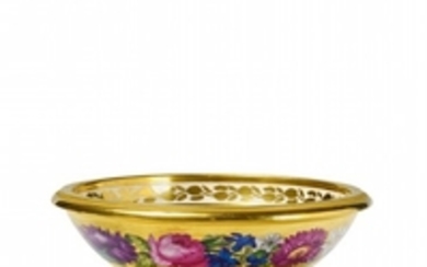 A Niedermayer porcelain stembowl with a flora ...