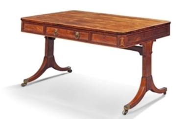 A REGENCY ROSEWOOD AND INLAID LIBRARY TABLE, CIRCA 1810