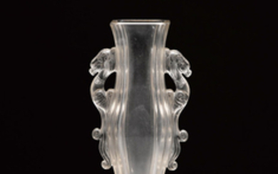 A rock crystal hu-form vase and stand