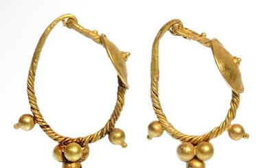 Roman Gold Drop Earrings, c. 2nd-4th Century A.D.