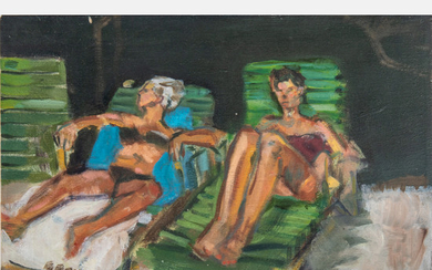 Scott Miller, (American, 1955-2008) - Two Women Sun Bathing (Early Work)