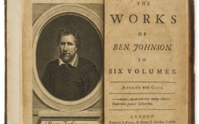 Sydney Smith's set.- Jonson (Ben) The Works, printed for J. Walthoe, M. Wotton, J. Nicholson, J. Sprint, G. Conyers, B. Tooke, D. Midwinter, T. Ballard, B. Cowse, J. Tonson, and W. Innys, 1716.