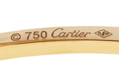 Pair of Two-Color Gold Hoop Earrings, Cartier