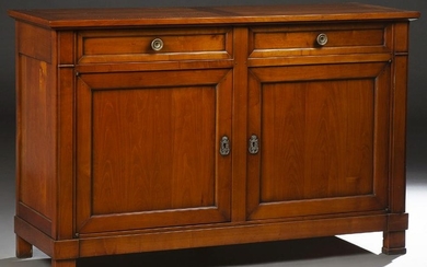 French Louis XVI Style Carved Cherry Sideboard, 20th