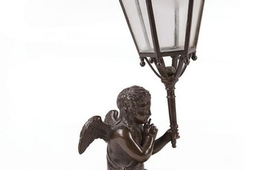 Patinated Bronze Figural Candleholder