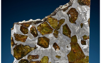 Fukang Meteorite Slice Pallasite, PMG Fukang, Xinjiang Uygur...