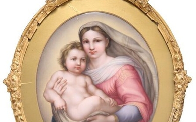 A 19TH CENTURY CONTINENTAL PORCELAIN PLAQUE, oval