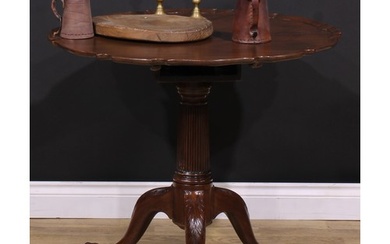 A 19th century mahogany tripod occasional table, pie-crust t...
