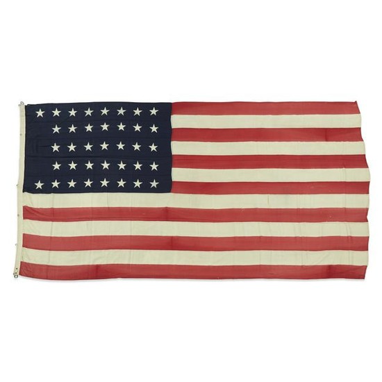 A 37-Star American Flag used in the Hayes/Wheeler