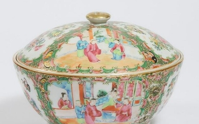 A Canton Famille Rose Lidded Bowl, 19th Century, ????