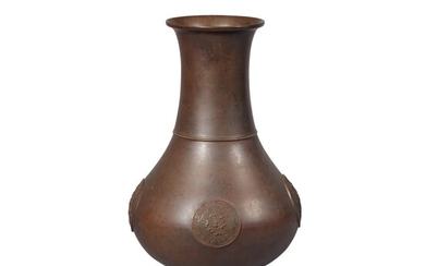 A Chinese bronze baluster-form vase