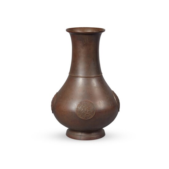 A Chinese bronze baluster-form vase