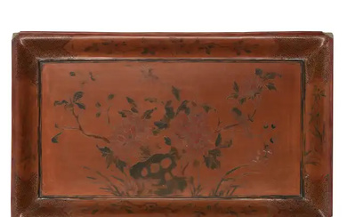 A Chinese tianqi lacquer tray Ming/Qing dynasty, 17th century Incised and painted...