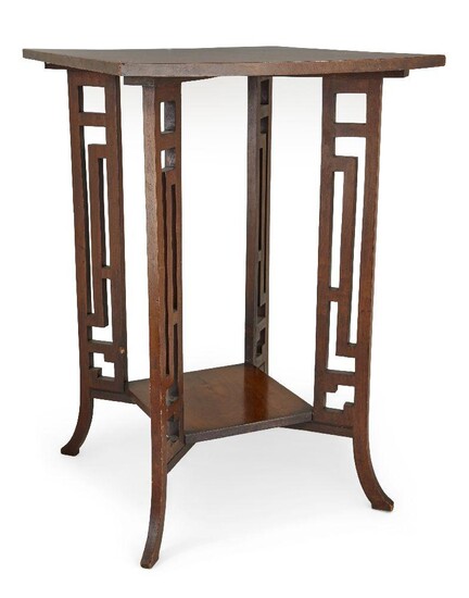 A Chinese wooden two-tier table, 20th century, 70cm. high x 48cm diam. Provenance: Private collection Oliver Hoare (1945-2018)