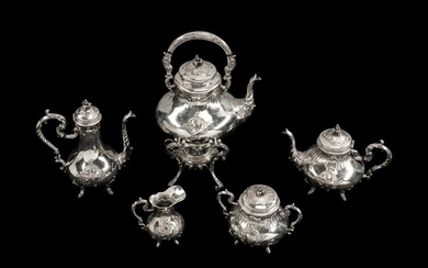 A Continental Silver Five-Piece Tea and Coffee Service