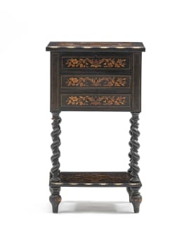 A Continental ebonized and marquetry chiffonier, 18th century
