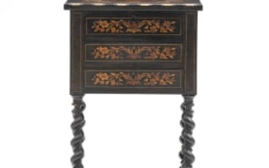 A Continental ebonized and marquetry chiffonier, 18th century