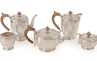 A Five-Piece Elizabeth II Silver Tea and Coffee-Service, by Mappin...