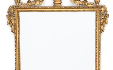 A French Louis XVI style giltwood mirror. Late 19th century. H. 130...