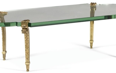 A GLASS AND ORMOLU LOW TABLE, 20TH CENTURY CIRCA 1960