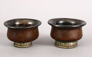 A GOOD PAIR OF 19TH CENTURY TIBETAN CARVED WOOD AND