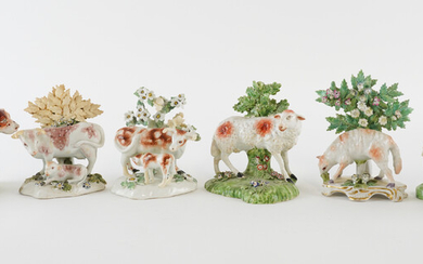 A GROUP OF ENGLISH PORCELAIN ANIMALS