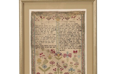 LOT WITHDRAWN - A George II needlework sampler by Mary Lucas