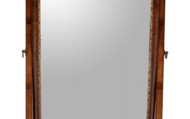 A George II walnut and feather banded dressing mirror, circa 1735