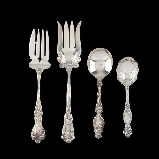 A Group of Art Nouveau Sterling Silver Flatware