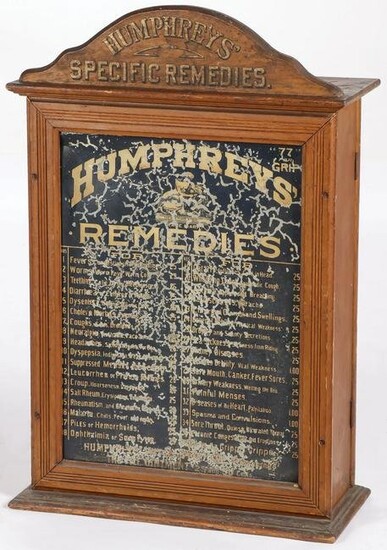 A HUMPHREY'S REMEDIES APOTHECARY CABINET