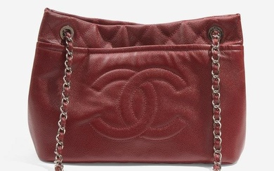 A Medium Red Chanel Timeless CC Soft Tote Chanel