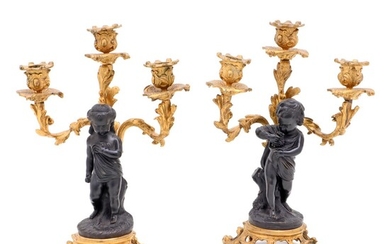 A PAIR OF LOUIS XV STYLE CANDELABRA