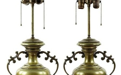 A Pair of Brass Table Lamps.